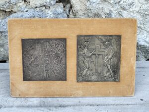 Plaques religieuses en métal – Baptême du Christ & Annonciation
