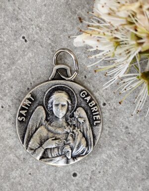 Médaille ancienne de Saint Gabriel – Ange messager – Protection & guidance