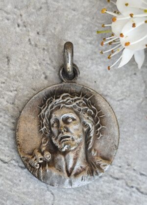 Médaille Ancienne Notre‑Dame de Fourvière & Christ Couronné d’Épines