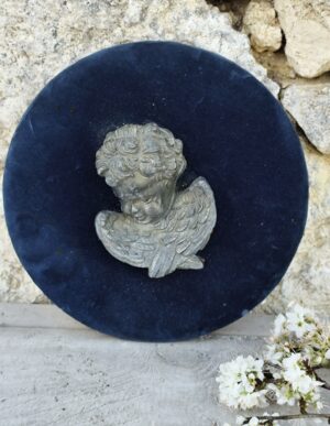 Cadre Ange en Velours Bleu Nuit