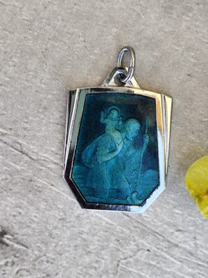 Médaille religieuse de Saint Christophe en émail Protection – Voyage – Héritage spirituel