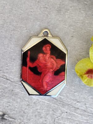 Médaille religieuse de Saint Christophe en émail Protection – Voyage – Héritage spirituel