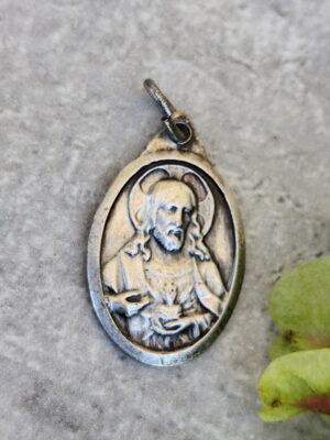 Médaille religieuse scapulaire Vierge Marie & Jésus (France)