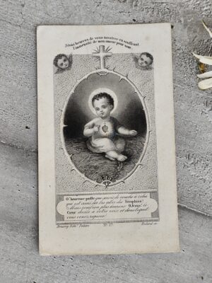 Image pieuse ancienne – Divin Enfant & Sacré‑Cœur – Saint Bernard – Bonamy Poitiers n°27