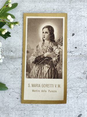 Image pieuse ancienne – Sainte Maria Goretti, Martyre de la Pureté – Dévotion XXe siècle