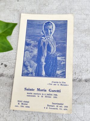 Image pieuse ancienne Sainte Maria Goretti