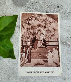Image pieuse ancienne Notre Dame des Martyrs Chine