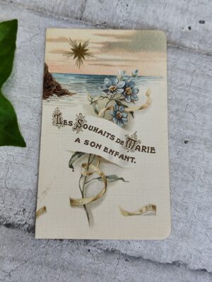 Carte religieuse ancienne – Les Souhaits de Marie à son Enfant