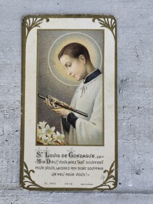 Carte religieuse ancienne – Saint Louis de Gonzague (B.L. Paris 3319)