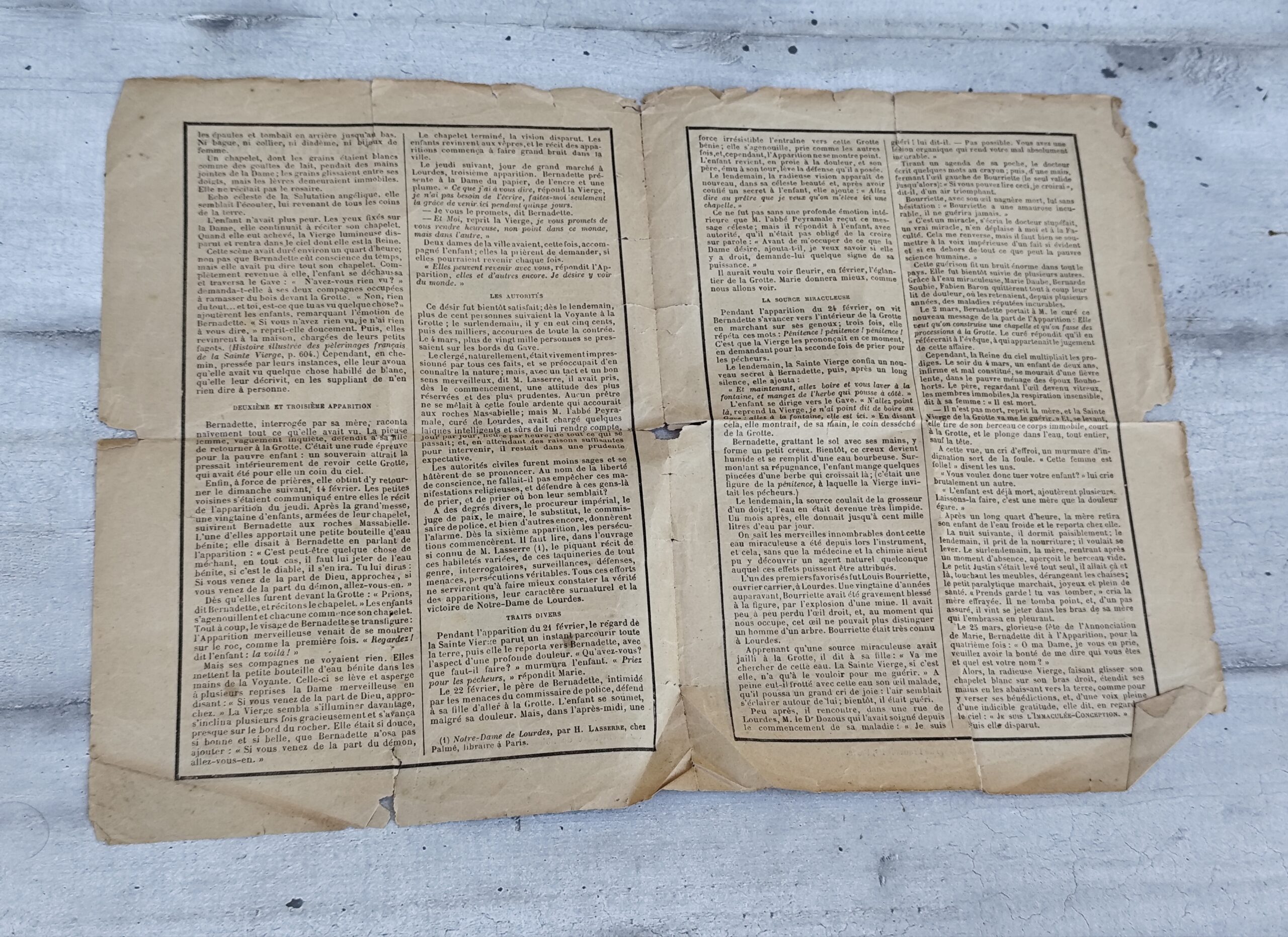 Document ancien – Apparition de Notre‑Dame de Lourdes – Vierge couronnée 1876 – Image 2