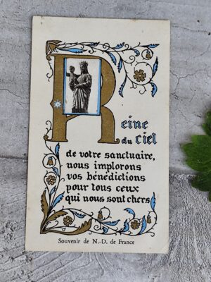 Image pieuse ancienne – Souvenir du Puy – Prière mariale attribuée à Adhémar de Monteil