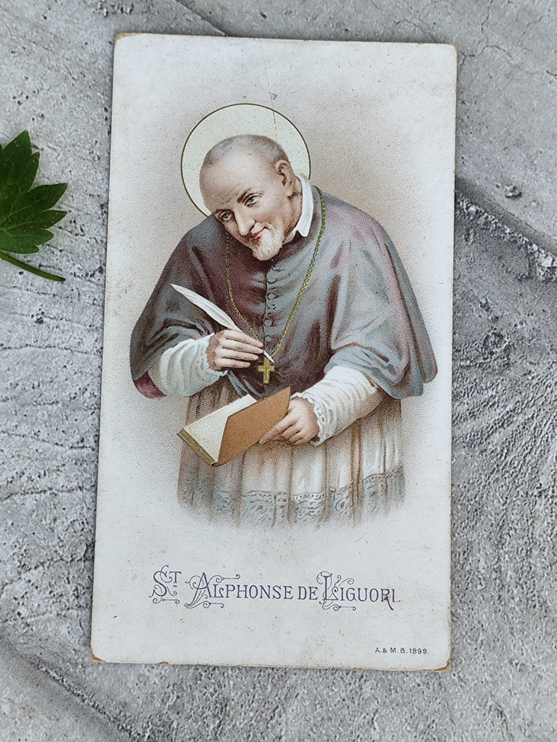 Image pieuse ancienne Saint Alphonse de Liguori 1899 – Carte religieuse XIXe siècle