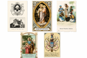 Lot de cartes religieuses vintage – saints catholiques anciens – images pieuses – téléchargement numérique