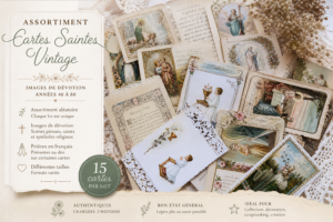 Assortiment de cartes saintes vintage