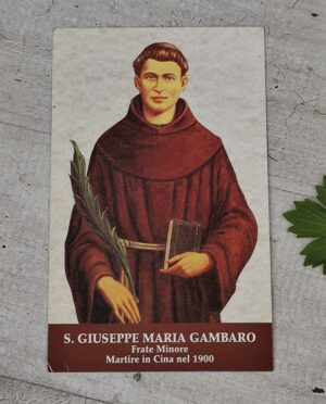 Carte religieuse ancienne – Saint Giuseppe Maria Gambaro – Martyr en Chine (1900)
