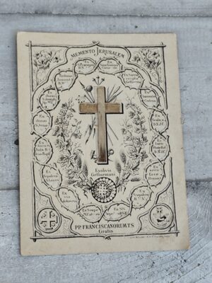 Carte-relique “Memento Jerusalem” (PP. Franciscains T.S.)