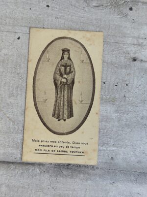 Carte pieuse ancienne Notre‑Dame de Pontmain – 1939, prière d’espérance