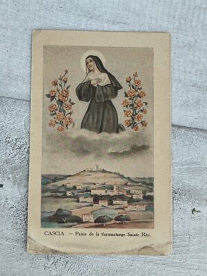 Carte ancienne Sainte Rita de Cascia — Litanies & Oraison (1931)