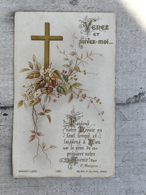 Carte pieuse ancienne « Venez et suivez‑moi » — Bouasse‑Lebel, Paris 1923