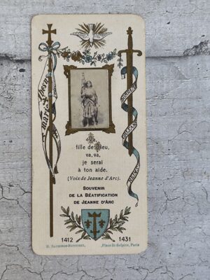 Carte ancienne Souvenir de la Béatification de Jeanne d’Arc — D. Saudinos‑Ritourret, Paris