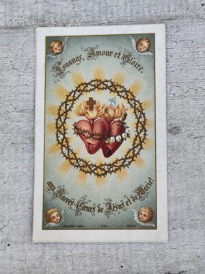 Image pieuse ancienne – Sacrés Cœurs de Jésus et de Marie – Bouasse‑Lebel Paris – n°161 – Vers 1900