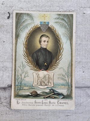 Carte religieuse ancienne Pierre-Louis-Marie Chanel – Image pieuse vintage avec prière